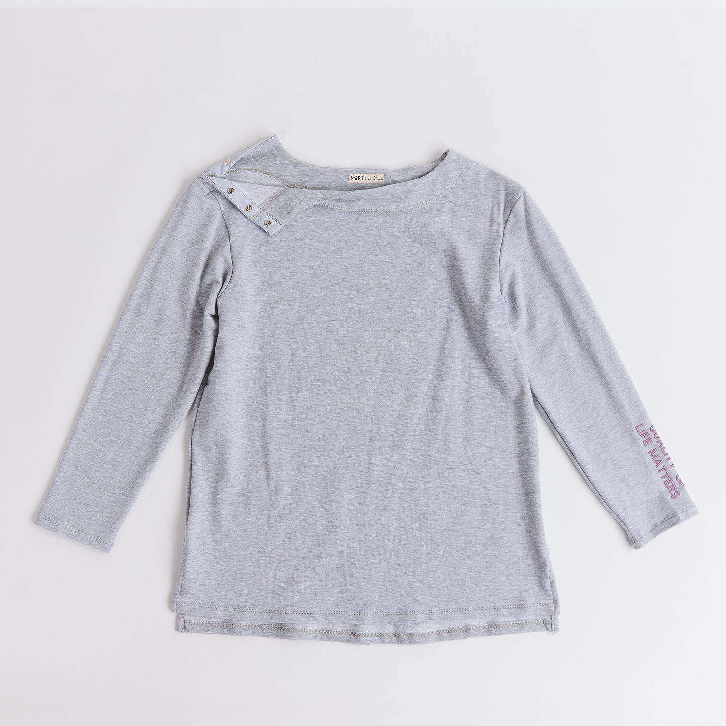Well Beyond Breast Cancer Gray Long Sleeved Port Access Shirt
