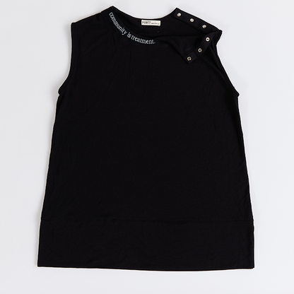 The Breasties Black Port Access Tank Top