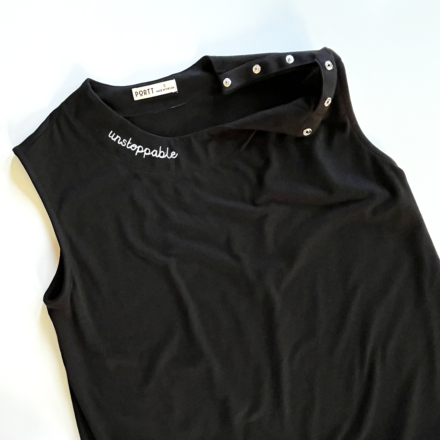 Women’s Black Chemotherapy Tank Top with Custom Embroidery