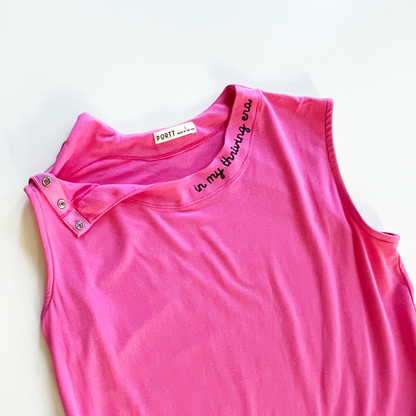 Women’s Pink Chemotherapy Tank Top with Custom Embroidery