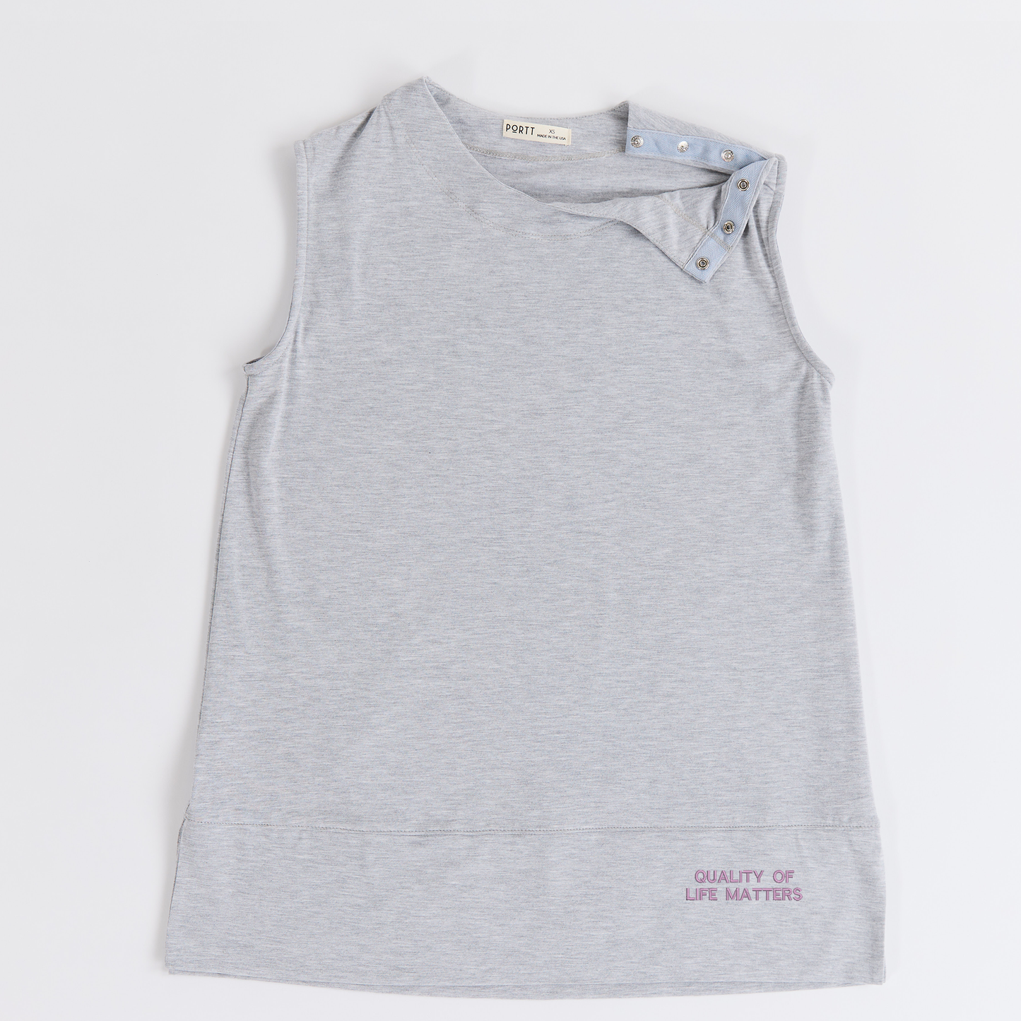 Well Beyond Breast Cancer Gray Port Access Tank Top